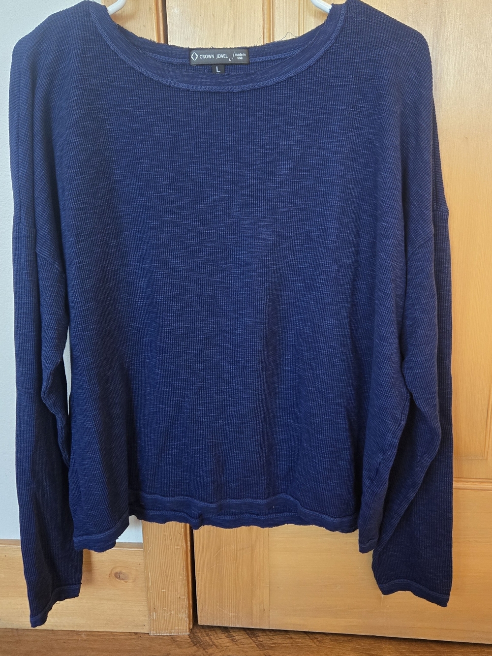 Crown Jewel Blue Long-Sleeve Waffle Tee***Made In USA